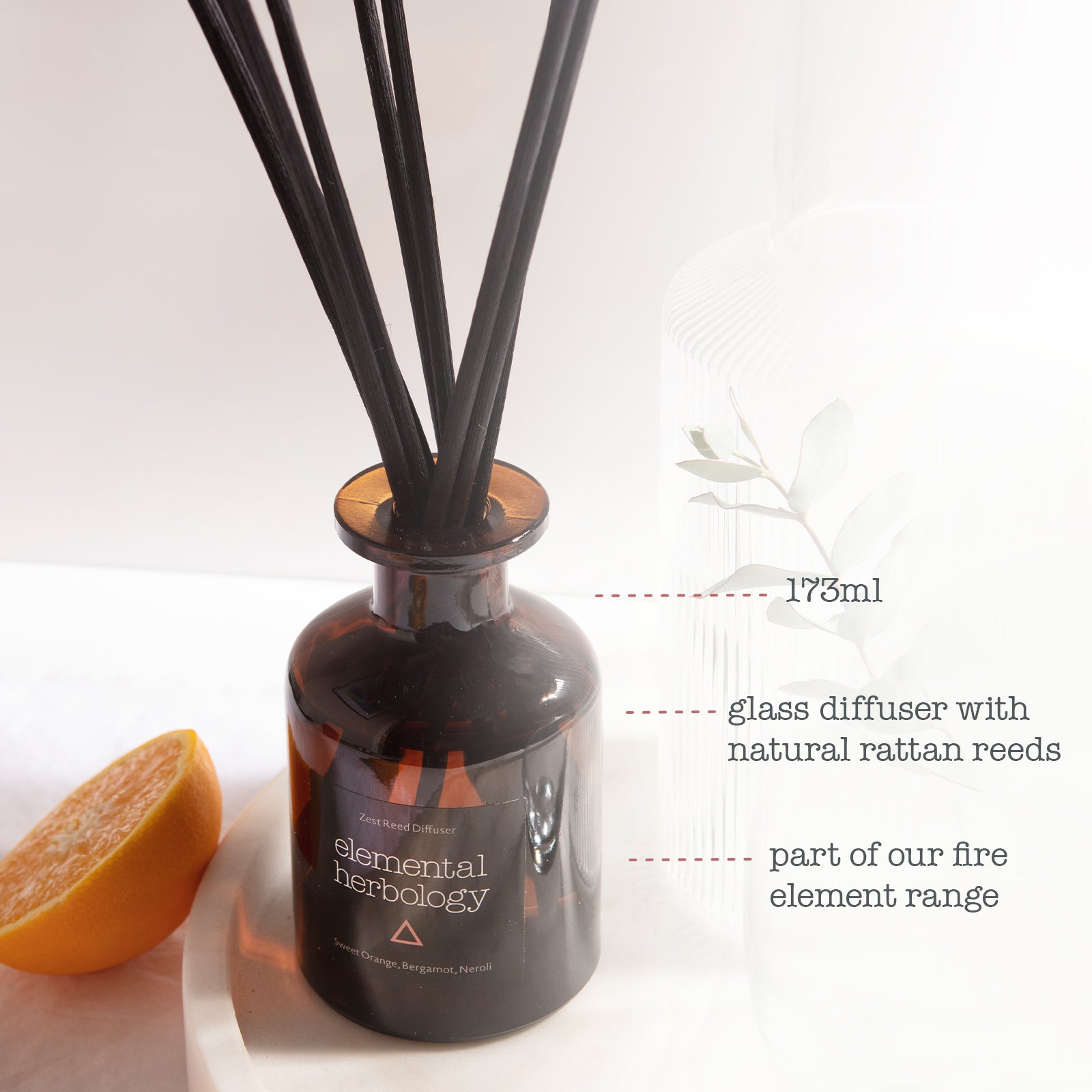 Zest Sweet Orange & Bergamot Aromatherapy Reed Diffuser (5.8 fl.oz, 173ml)