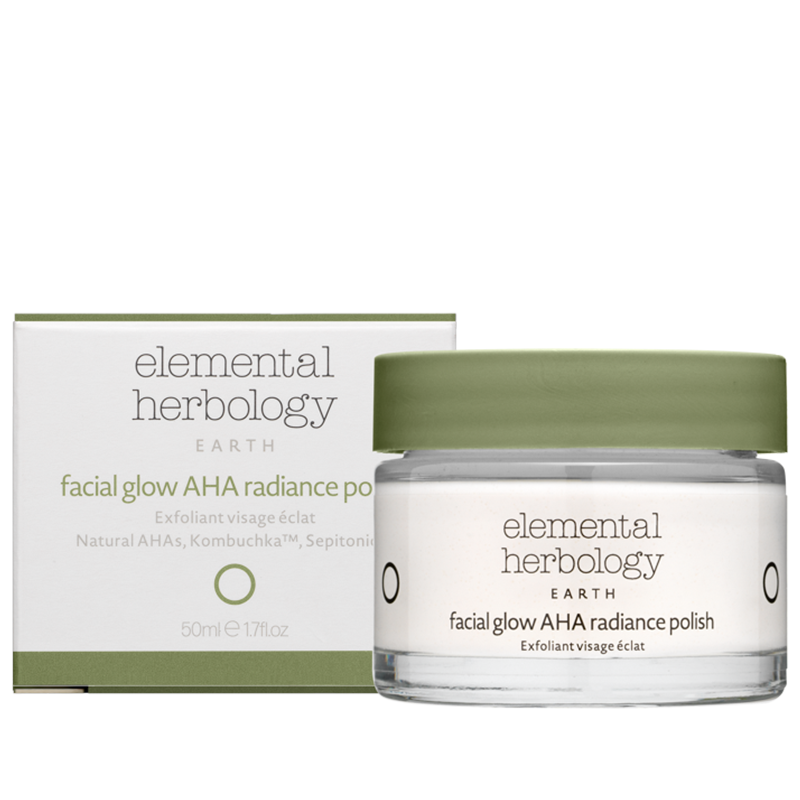 Facial Glow AHA Radiance Polish facial exfoliant on white background